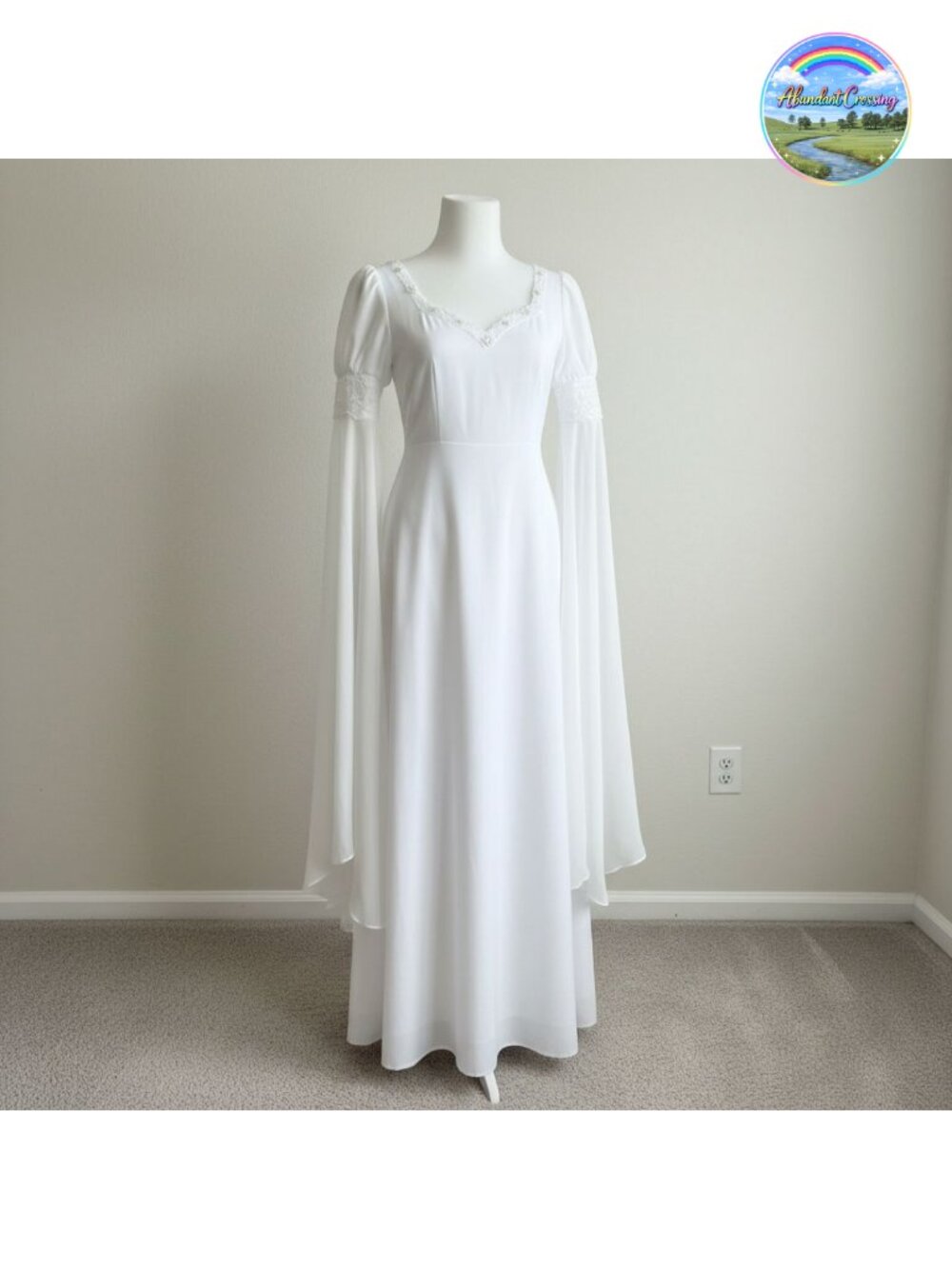 Women Renaissance Dress Bell Sleeves Medieval Fairy Fantasy Retro Costume